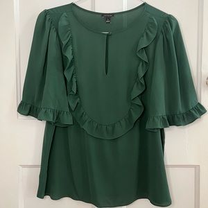 ANN TAYLOR - green blouse, size MEDIUM